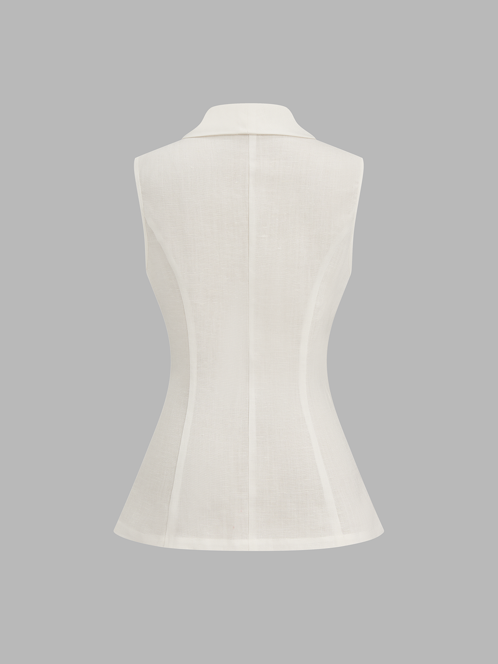 Lace Panel Frog Button Linen Blend Blazer Vest