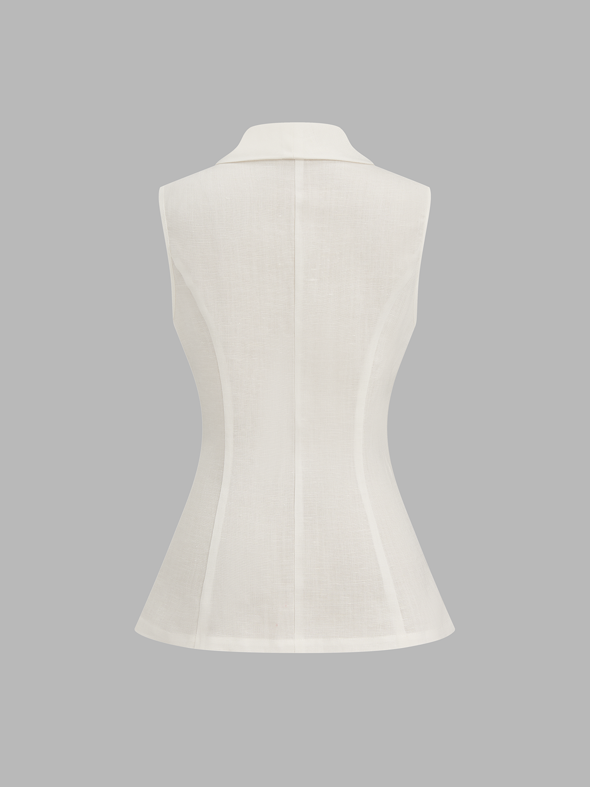 Lace Panel Frog Button Linen Blend Blazer Vest