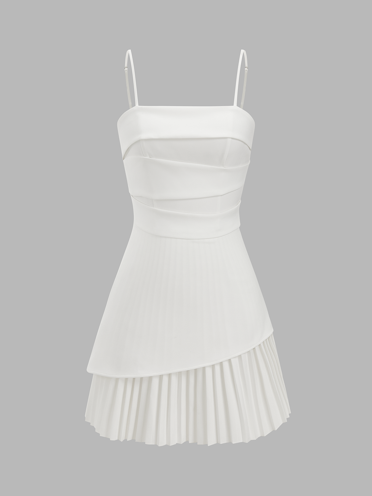 Pleated Hem Asymmetrical Cami Mini Dress