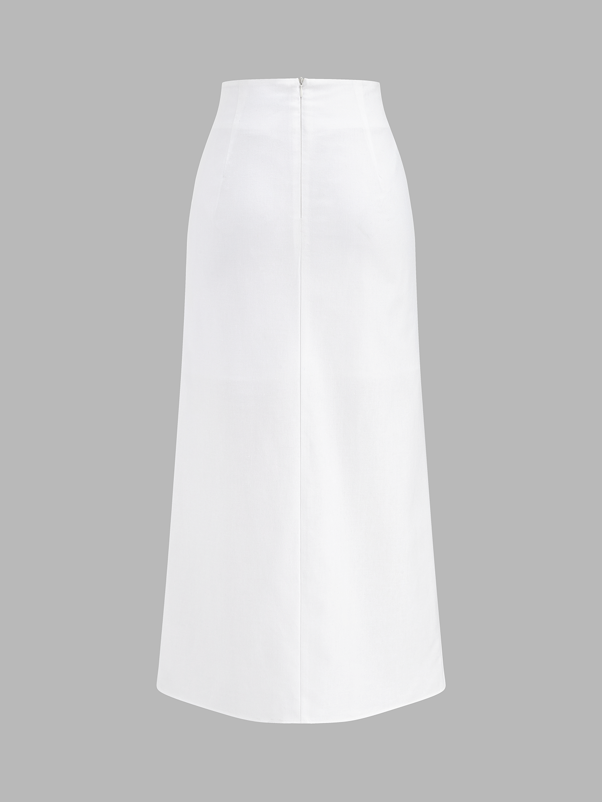 Cotton Linen Twisted Slit Midi Skirt