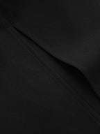 High-Waist Overlap Split Midi Skirt