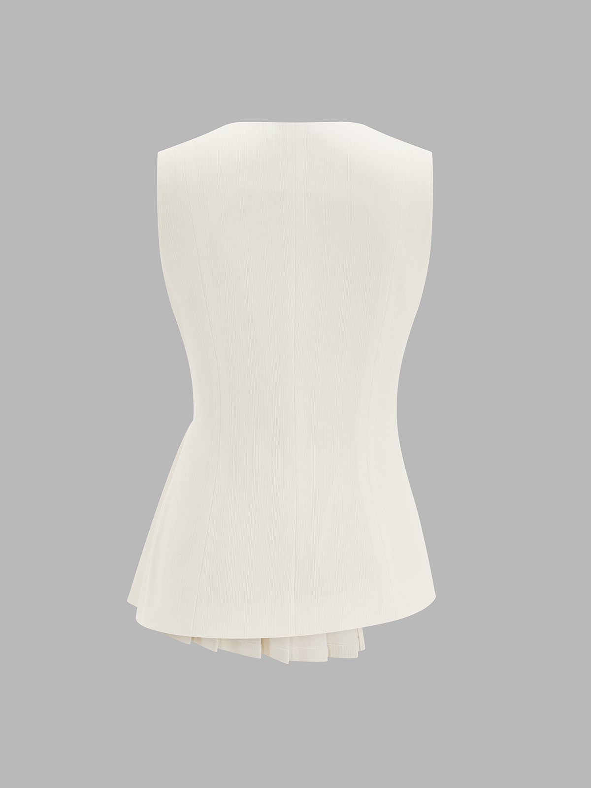 V-Neck Pleated Sleeveless Vest