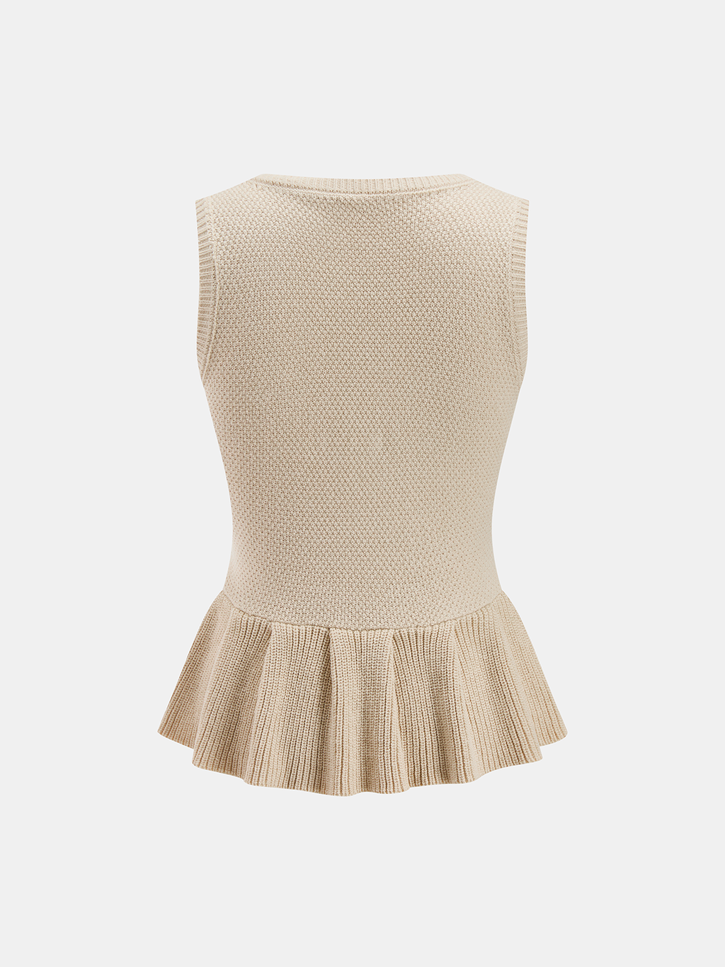 Sleeveless Ruffle Hem Knit Peplum Top