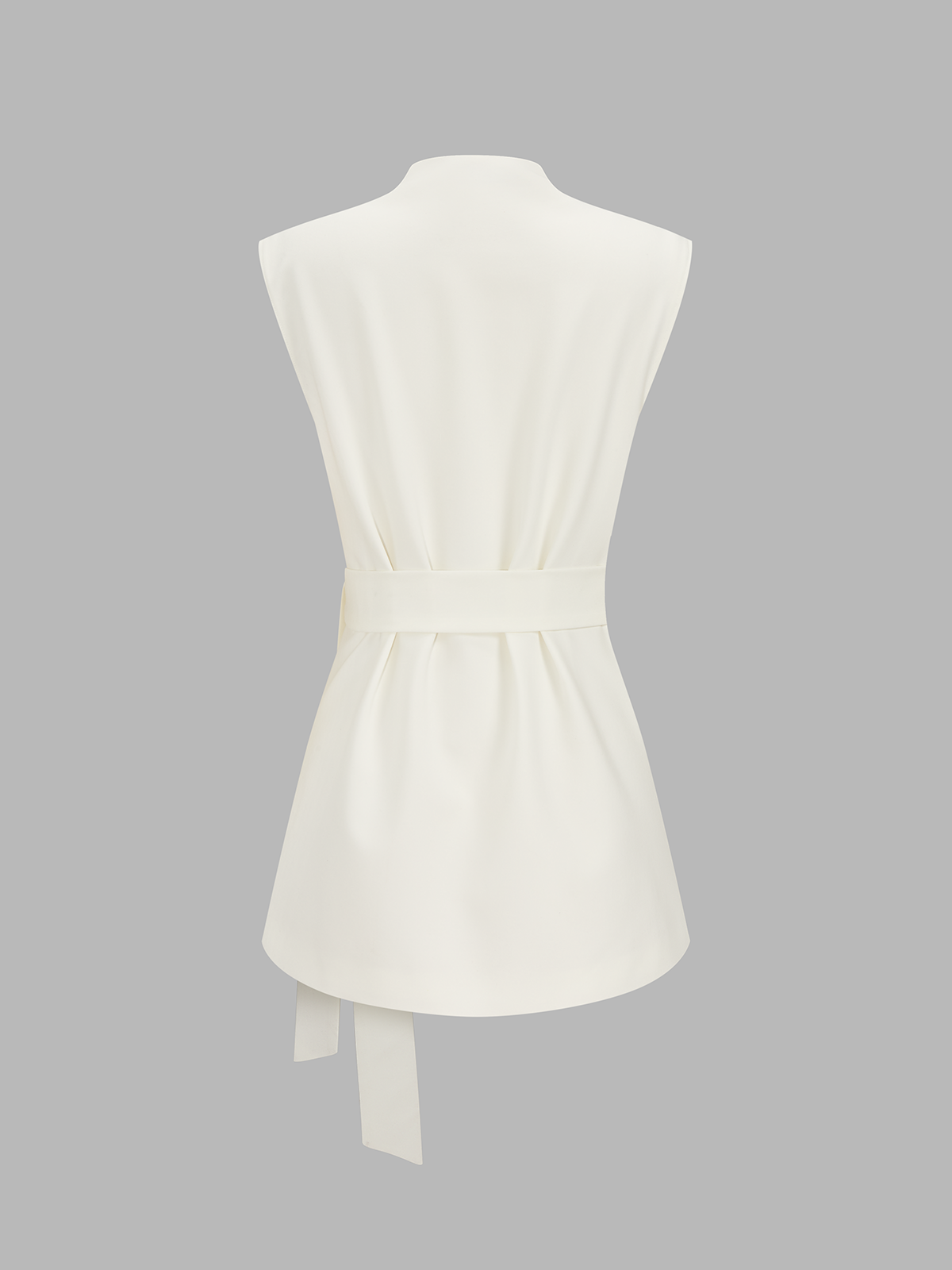 Tie-Waist Sleeveless Wrap Blazer Vest