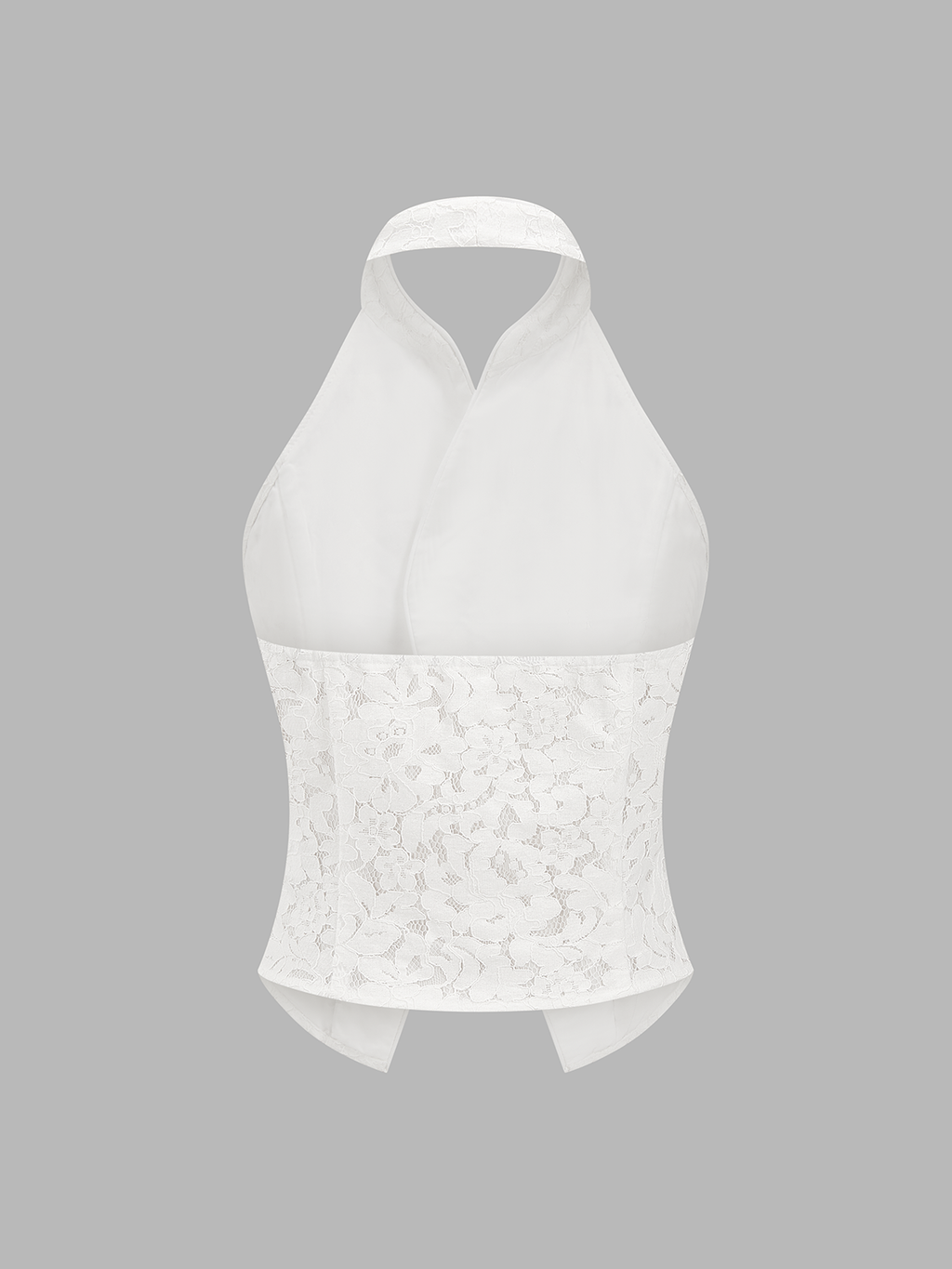 Lace Frog Button Halter Top