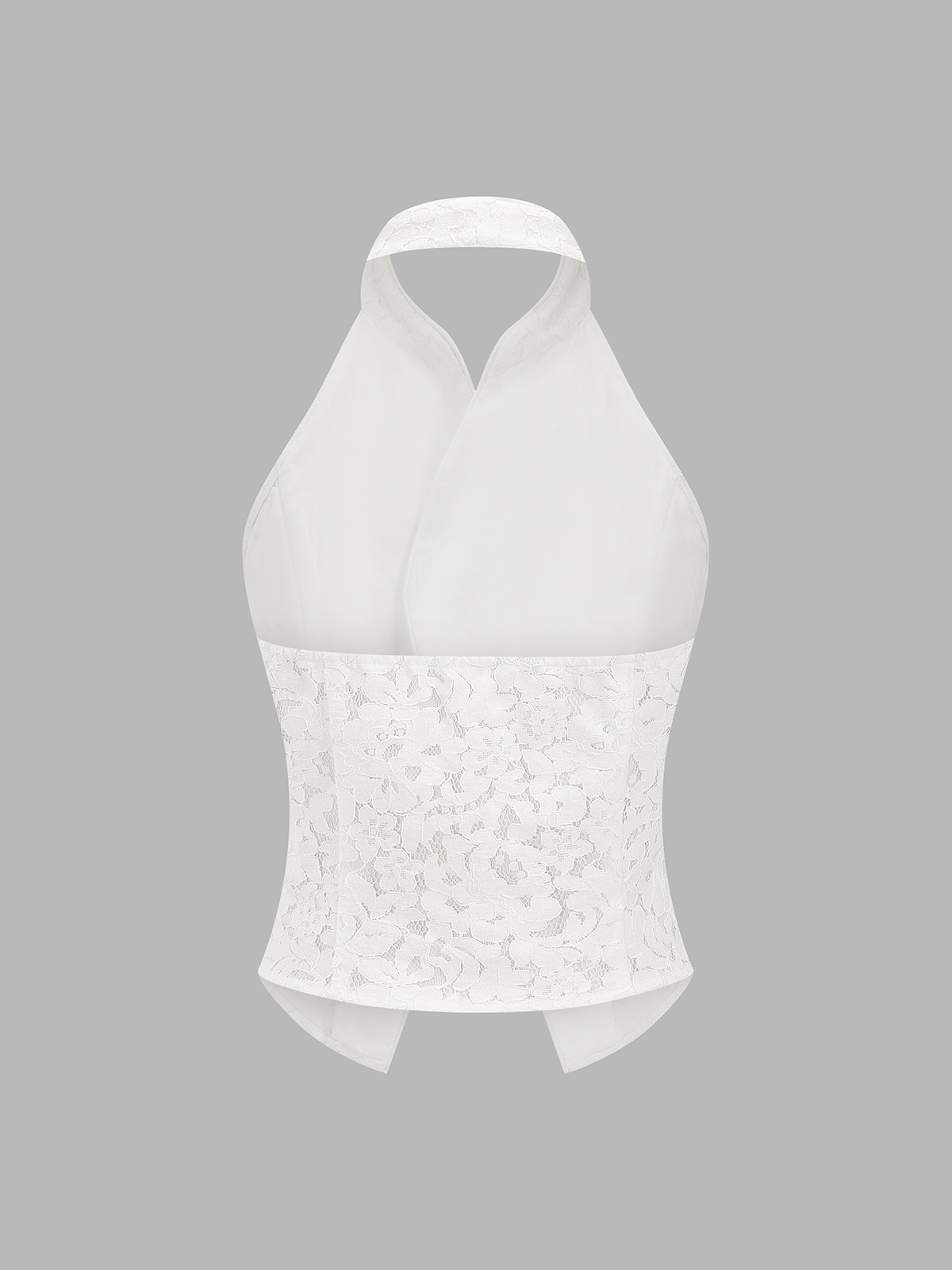Lace Frog Button Halter Top
