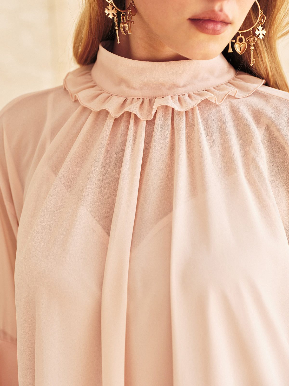 Ruffled Tiered Loose Chiffon Mini Dress