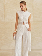 Sleeveless Lace Longline Top