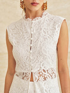 Sleeveless Lace Longline Top