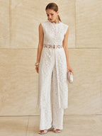 Sleeveless Lace Longline Top