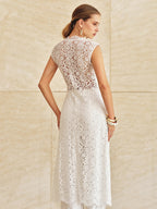Sleeveless Lace Longline Top