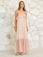 Striped Ruffled Cami Maxi Dress
