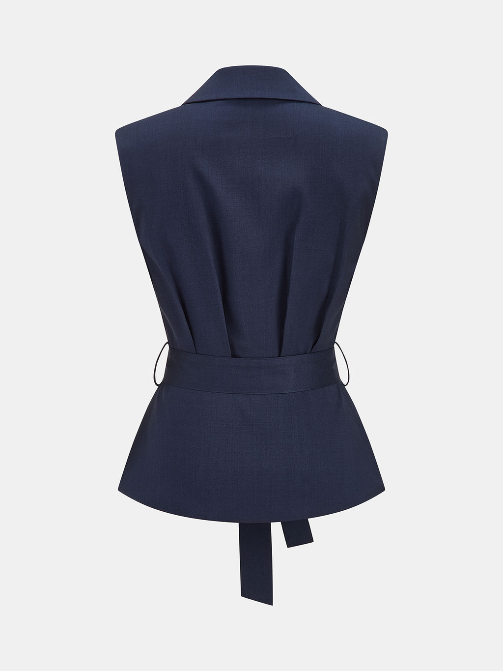 Sleeveless Belted Blazer Vest