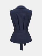 Sleeveless Belted Blazer Vest