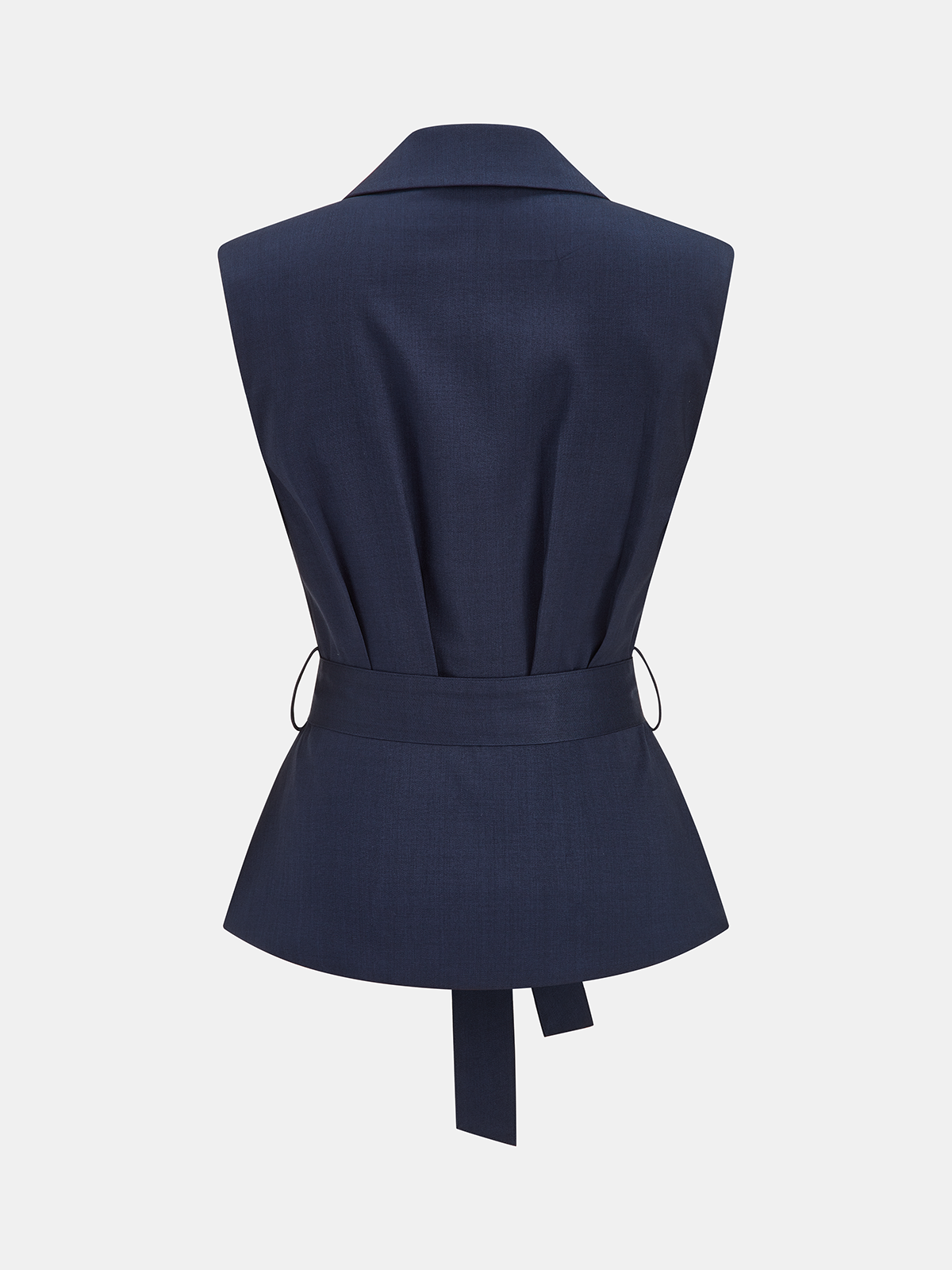 Sleeveless Belted Blazer Vest