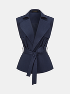 Sleeveless Belted Blazer Vest