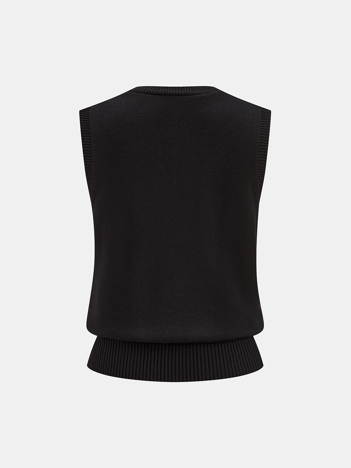 3D Floral Embroidered V-Neck Knit Vest