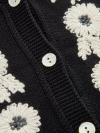 3D Floral Embroidered V-Neck Knit Vest