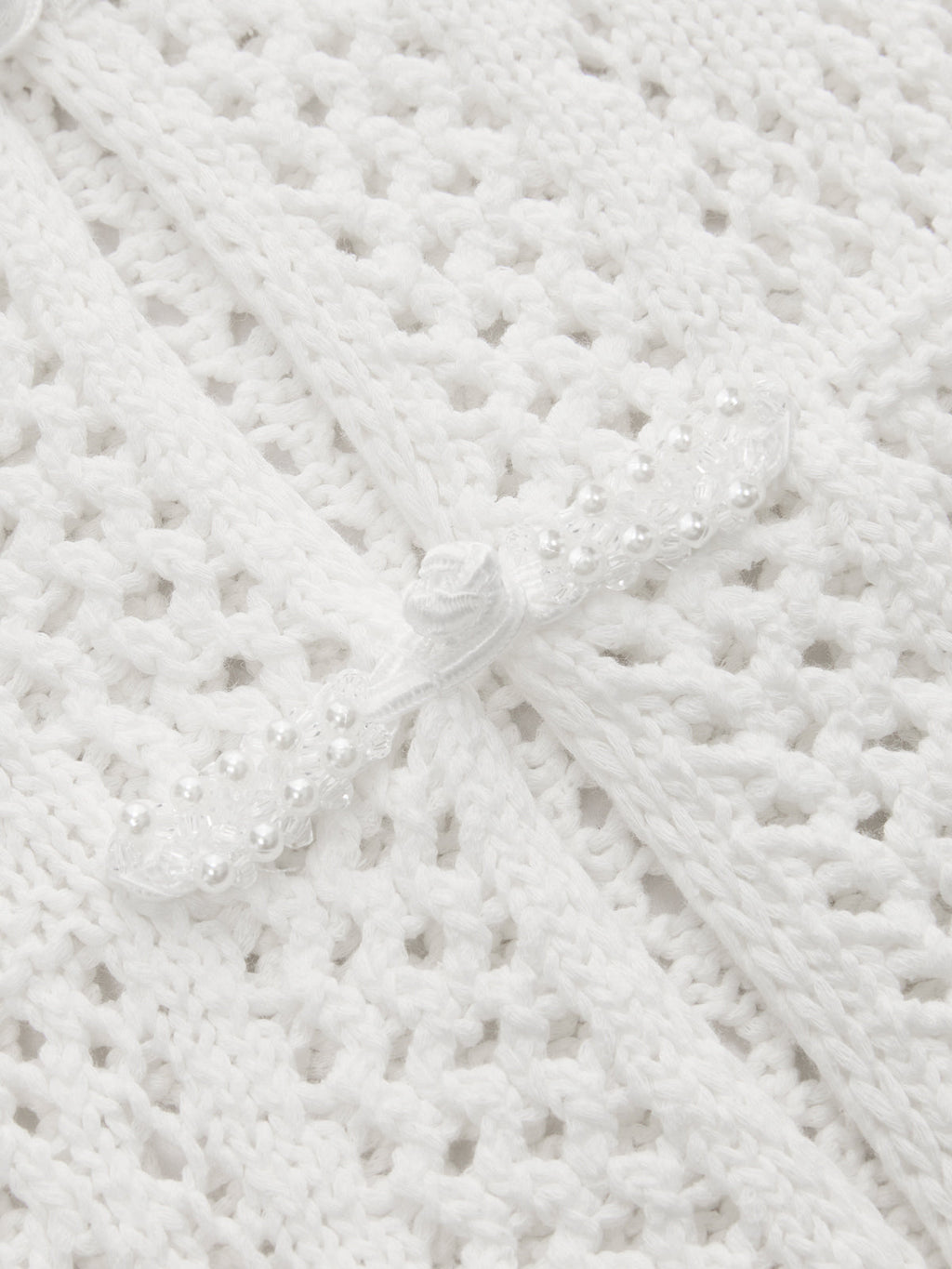 Frog Button Crochet Knit Short Sleeve Top
