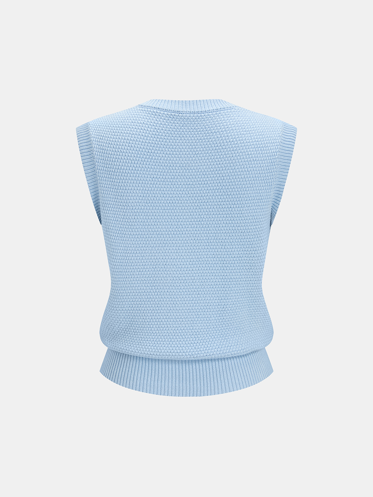 Spiral Button Textured Knit Sleeveless Vest