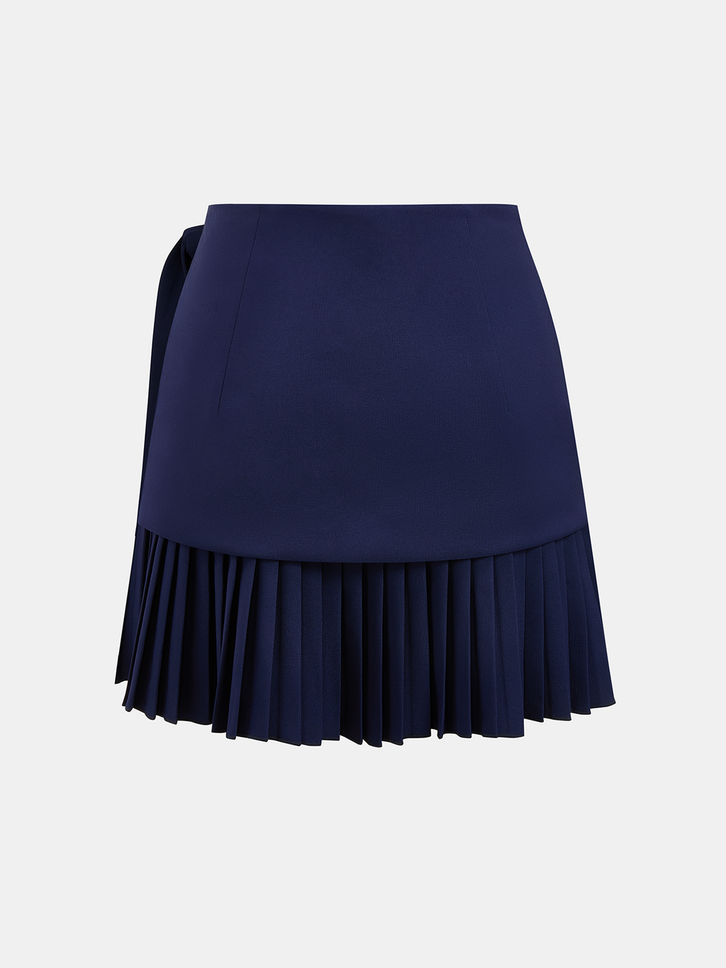 Tie Waist Asymmetrical Pleated Mini Skirt
