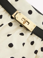 Polka Dot Belted Maxi Skirt