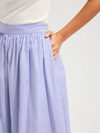 Oversized Striped Mid Waist Maxi Skirt