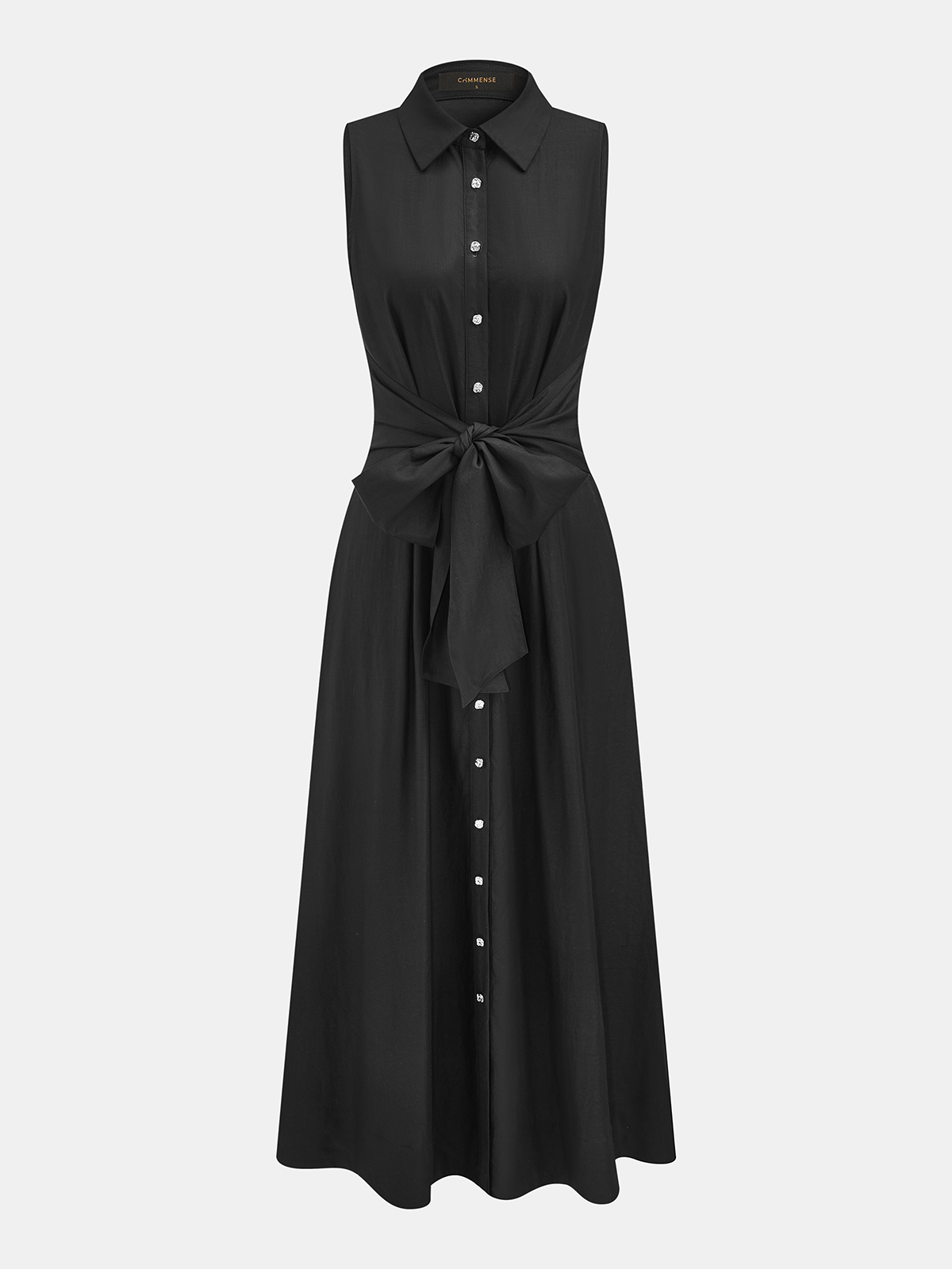 Sleeveless Tie-Waist Shirt Dress