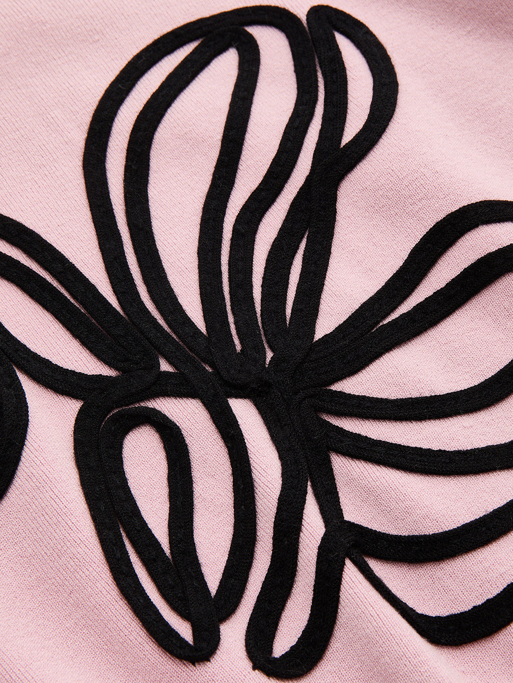 3D Floral Applique Short Sleeve Knit Dress