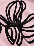 3D Floral Applique Short Sleeve Knit Dress