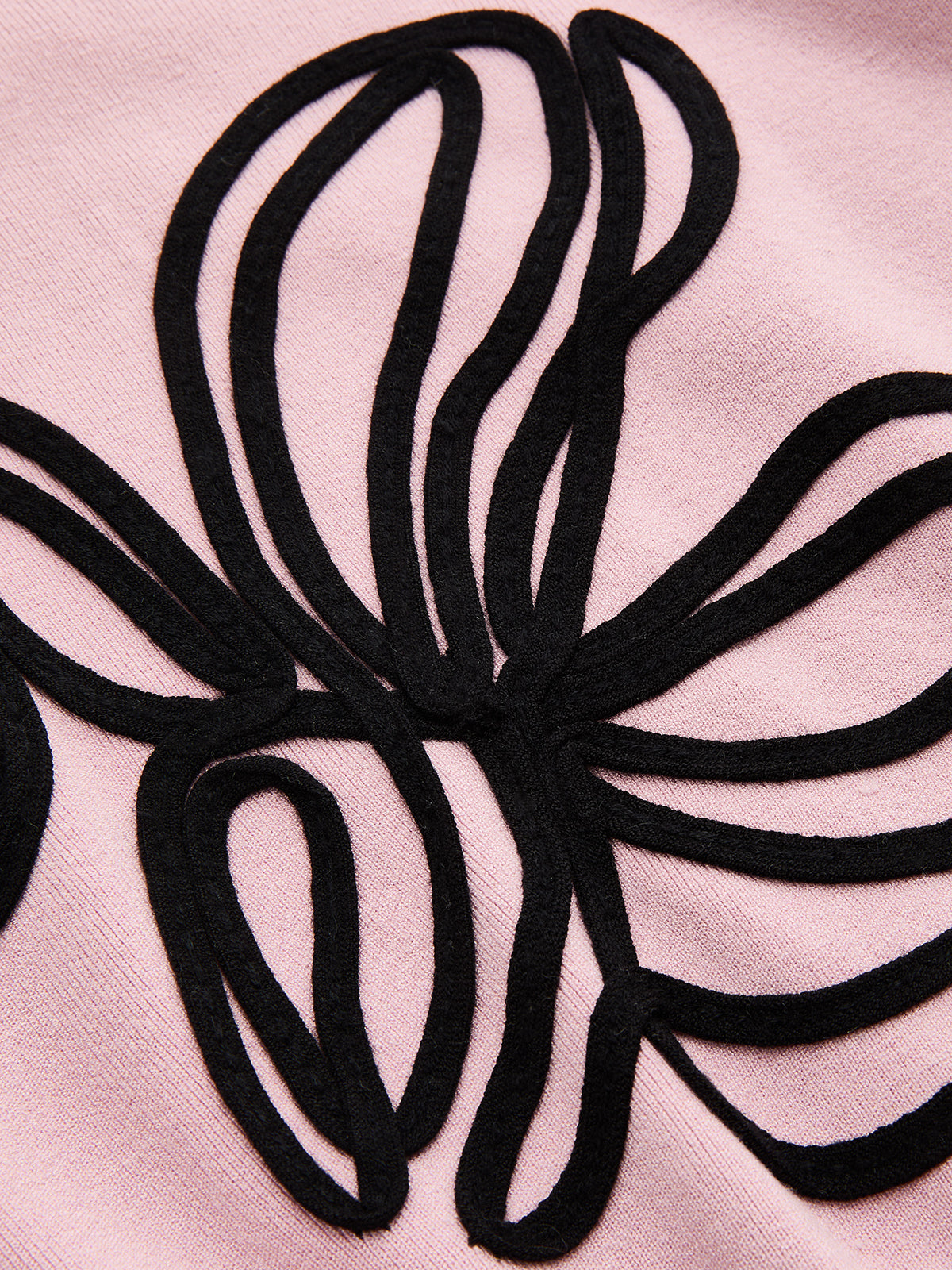 3D Floral Applique Short Sleeve Knit Dress