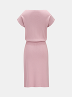 3D Floral Applique Short Sleeve Knit Dress
