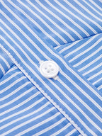 Striped Cropped Half Sleeve Button Shirt