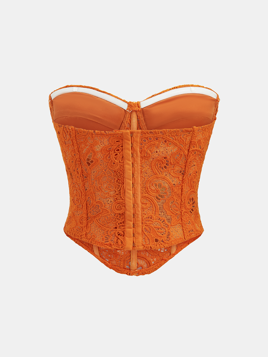 Guipure Lace Sweetheart Neck Corset Top