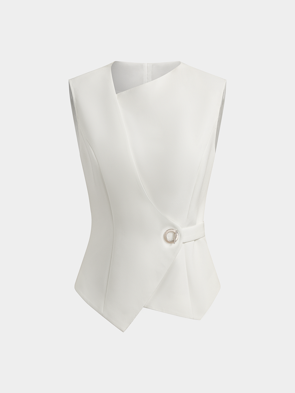 Asymmetric Buckle Waist Sleeveless Vest