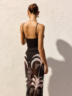 Cut Out Beaded One Piece Swimsuit