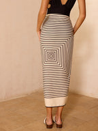 Striped Wrap Tie Sarong Beach Cover Up Skirt