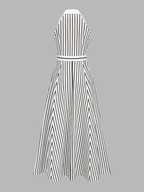 Striped Sleeveless Shirt Maxi Dress