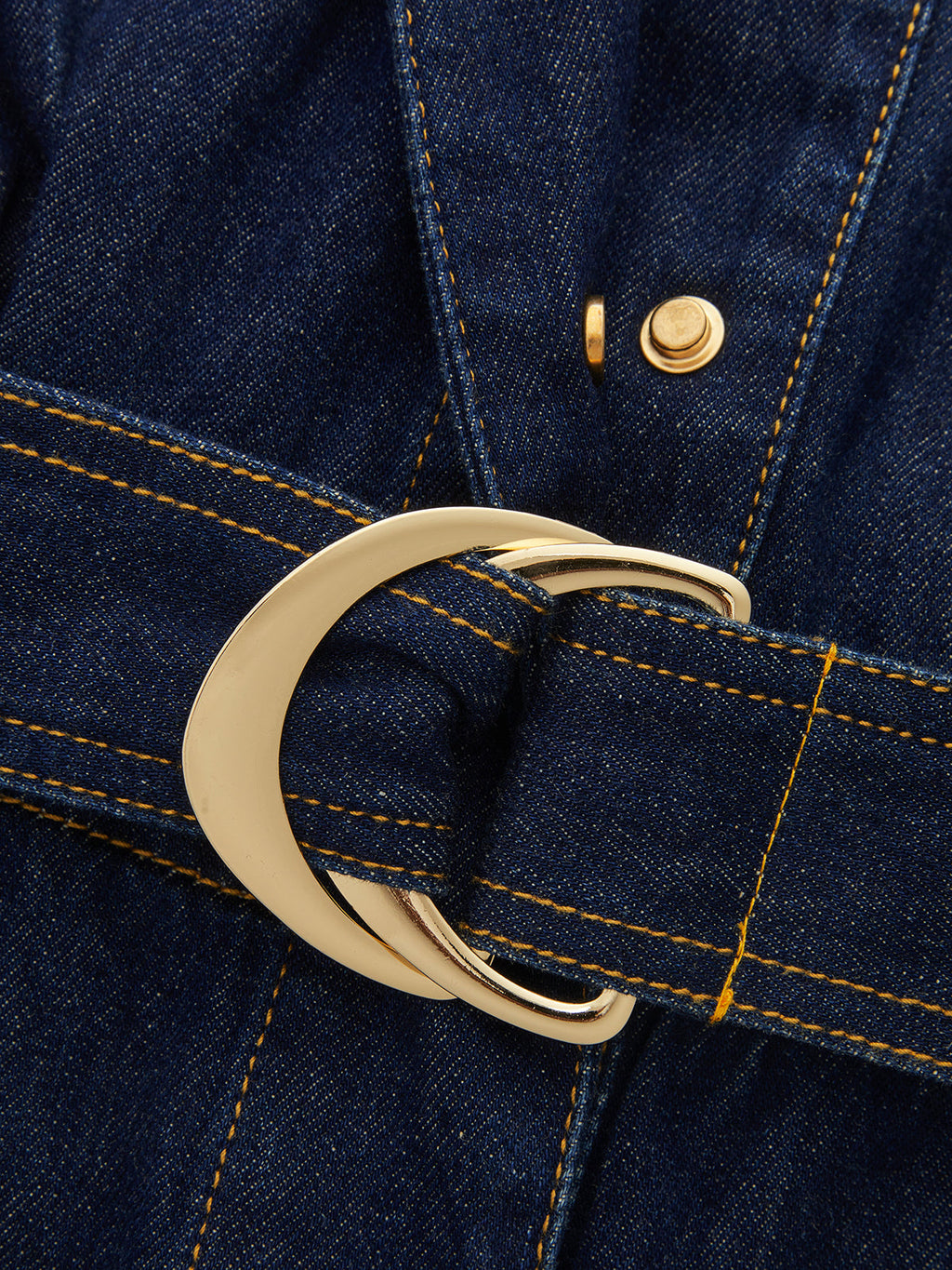 Belted Epaulet Denim Sleeveless Romper