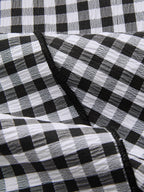 Gingham Ruffled Asymmetric Maxi Skirt