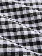 Gingham Ruffled Asymmetric Maxi Skirt