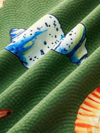 Seashell Print Wrap Mini Skirt