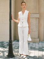 Tencel Linen Blend Stand Collar Vest