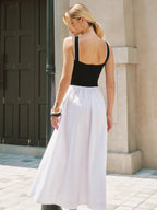 Crisscross Neckline Backless Maxi Dress