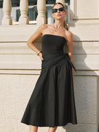 Cotton Tie-Waist Maxi Skirt