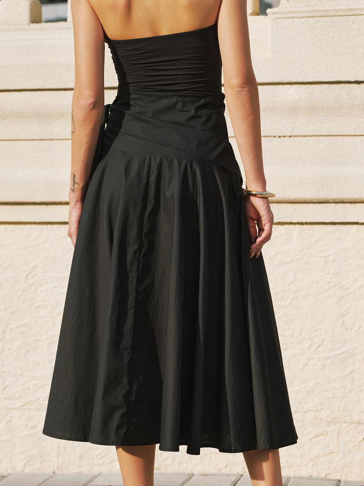 Cotton Tie-Waist Maxi Skirt
