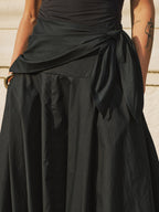 Cotton Tie-Waist Maxi Skirt