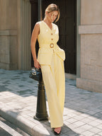Tencel Linen Blend Belted Vest