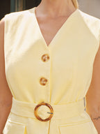 Tencel Linen Blend Belted Vest