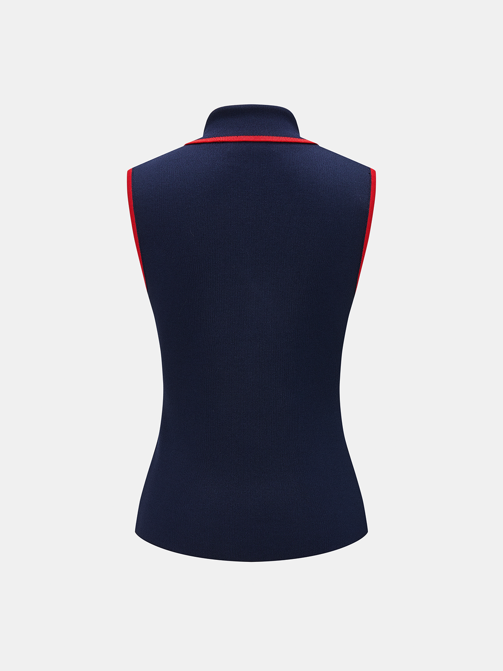 Buckle Detail Contrast Trim Knit Vest